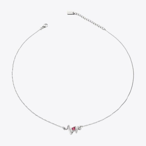 Heart Zircon Brass Necklace For Women - Picture 5 of 5